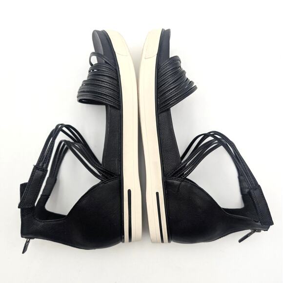Eileen Fisher Shae Strappy Sandal Back Zip Women's Black Size US10 EU40.5 - Picture 6 of 11